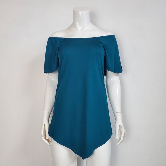 Vintage 70s Teal Tunic Blouse - Picture 2 of 7